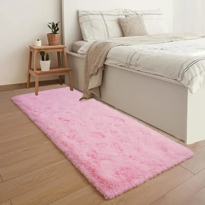 Soft and Fluffy Long Pile Carpet, Easy-Care and Machine Washable Living Room Sofa Rug, Bedside Rug for Bedroom Home Decor