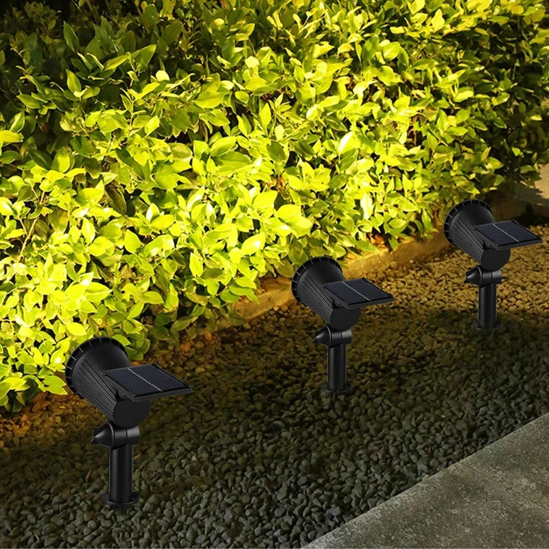 Solar Landscape Lights 9LED Adjustable In-Ground Wall Spotlight IP65 Waterproof Outdoor Lighting for Garden Yard Pathway 1-4Pcs