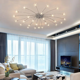 Nordic Star Sky LED Ceiling Light Luxury Crystal Living Room Ceiling Chandelier Lustre Home Decoration Bedroom Dining Room Lamp