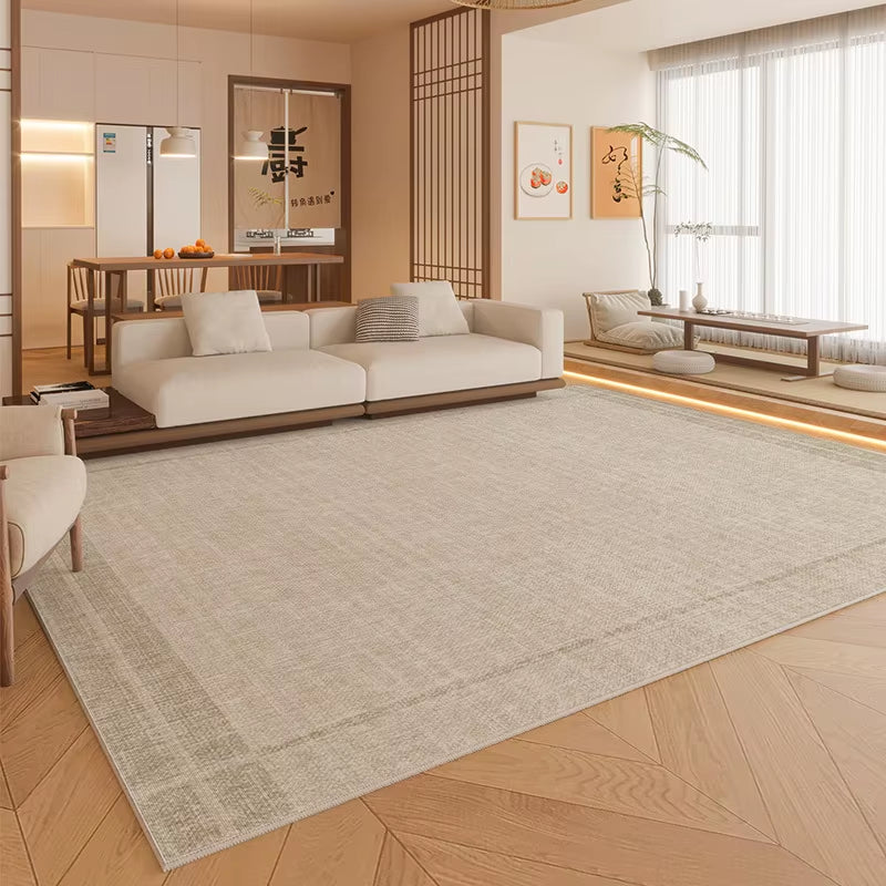 Plain Color Living Room Carpet Stain Resistant Easy Care Wash Free Light Luxury Large Rug for Sofa Bedroom