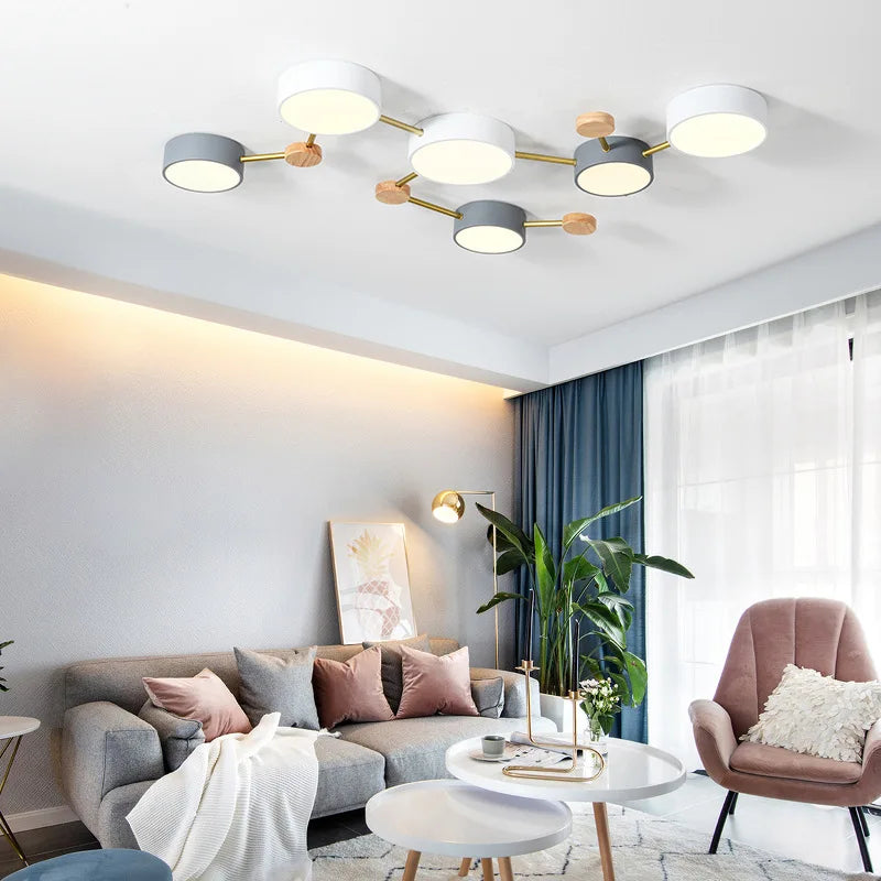 Nordic Wood LED Kids Room Ceiling Light