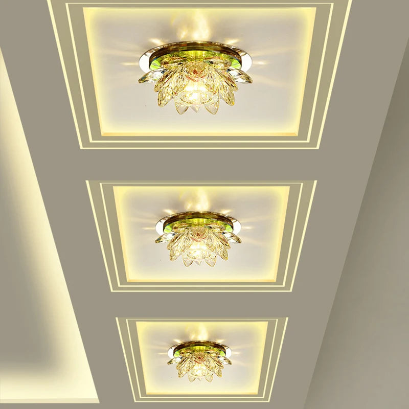Modern LED Ceiling Lights Home Lighting Led Crystal Ceiling Light Ceiling Lamps for Living Room Lustre Crystal Dimming Lamp