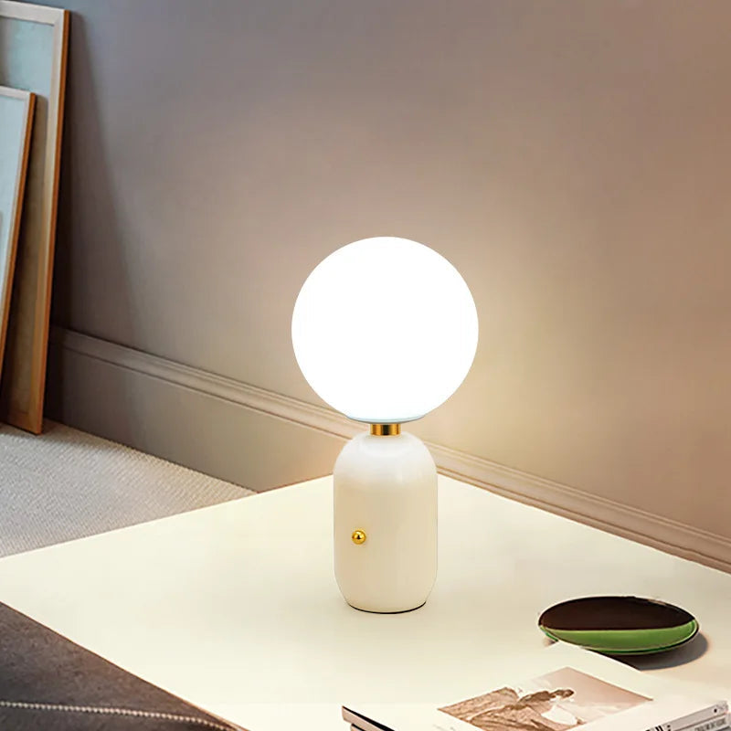 Nordic Metal & Frosted Glass Table Lamp
