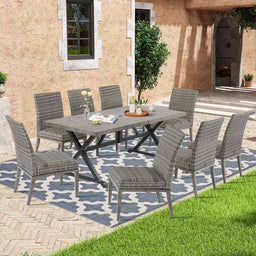 AZUR Rectangular Metal Outdoor Dining Table