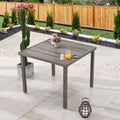 Grey Square Metal Outdoor Dining Table