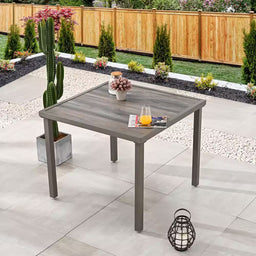 Grey Square Metal Outdoor Dining Table
