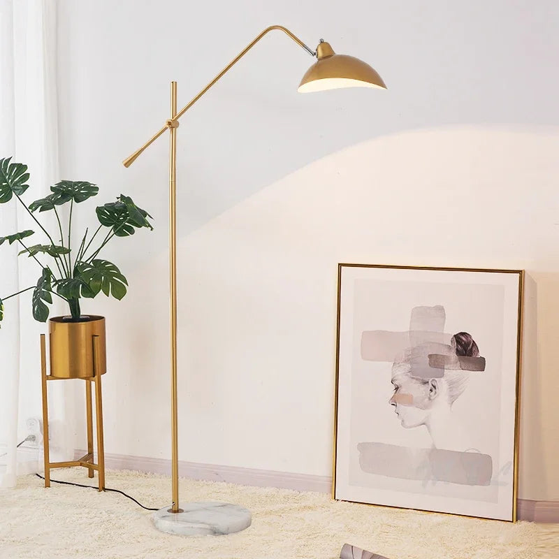 Gold Marble Base Adjustable Floor Lamp