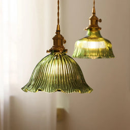 Multi-Style Green Glass Pendant Light Vintage Light Fixtures with Glass Lampshade Modern Chandelier Lamp for Kitchen Island