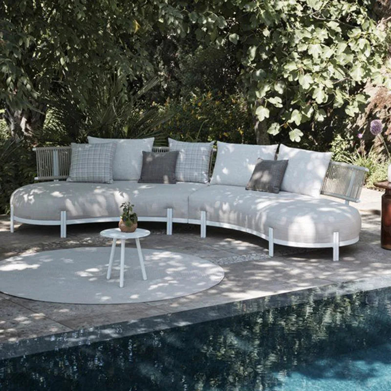 Curved Outdoor Sofa Rattan Rope Villa Hotel Courtyard Leisure Furniture Open-Air Balcony Outdoor Garden Sofa