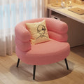 Lambswool BOBO Armchair Embracing Backrest Sofa Chair Retro Wave Lounge Chair Comfortable Bedroom Vanity Chair