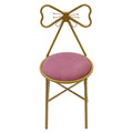 Butterfly Backrest Chair Pink Butterfly Dinning Chair Metal Makeup Stool Vanity Chair Home Furniture for Living Room Bedroom