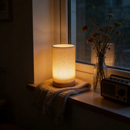 Minimalist Grid Fabric Table Lamp