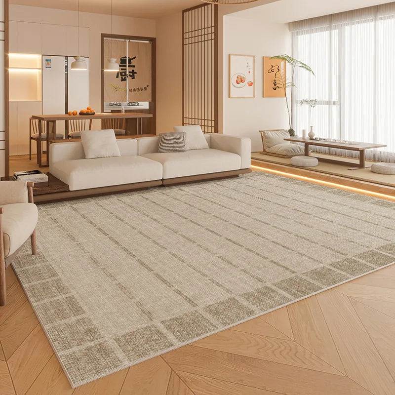 Plain Color Living Room Carpet Stain Resistant Easy Care Wash Free Light Luxury Large Rug for Sofa Bedroom