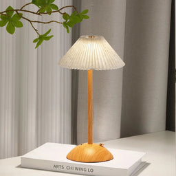 Cordless Wood Base Touch Desk Lamp