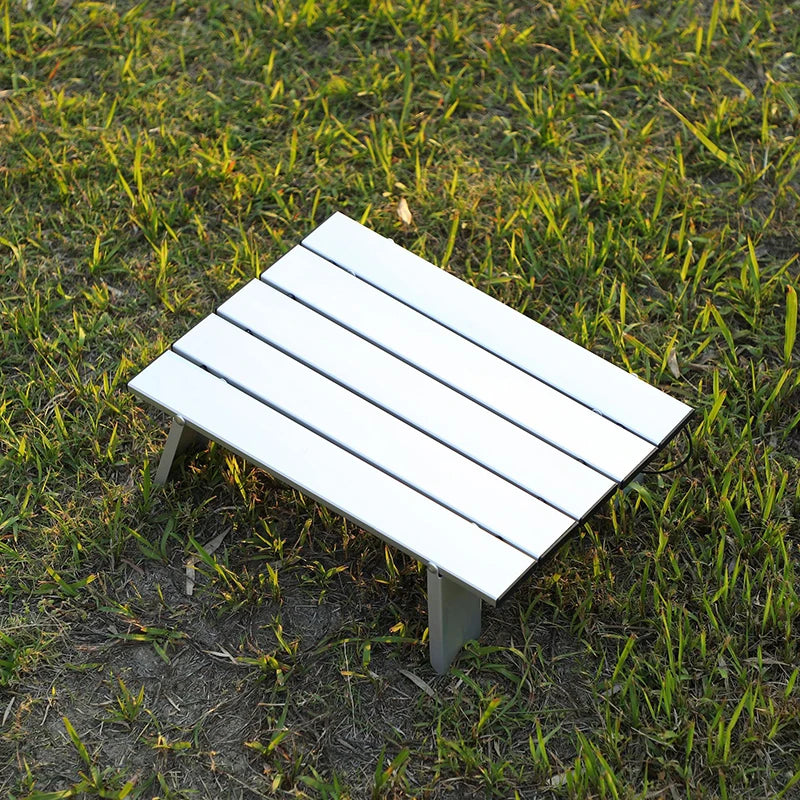 WESTTUNE Lightweight Roll Table Mini Folding Backpacking Fishing Picnic BBQ Outdoor Table Aluminum Living Room Dining Table
