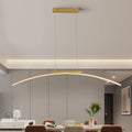 Pendant Lamp Minimalist Curve Hanging Light Adjustable Height LED Dining Energy Saving Light for Kitchen Dining Room Hotel Light