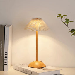 Cordless Wood Base Touch Desk Lamp