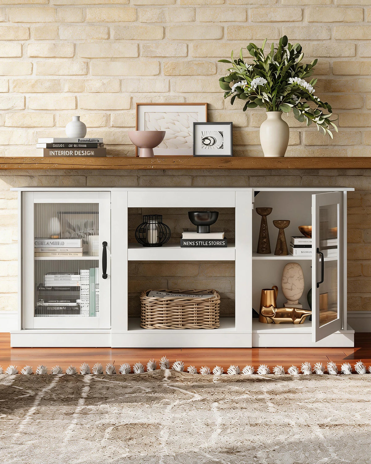 58-Inch Farmhouse TV Stand for 65-Inch TVs