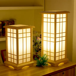 Japanese Tatami Square Wooden Floor Lamp