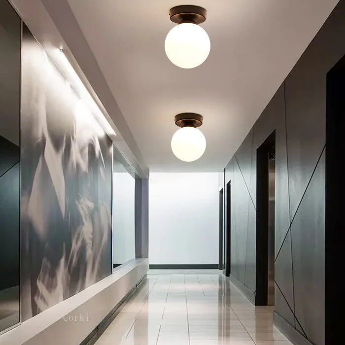 Nordic Round Glass Ball Ceiling Light