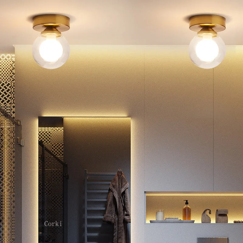 Nordic Round Glass Ball Ceiling Light