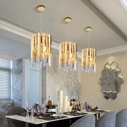 Small Round Gold K9 Crystal Chandelier