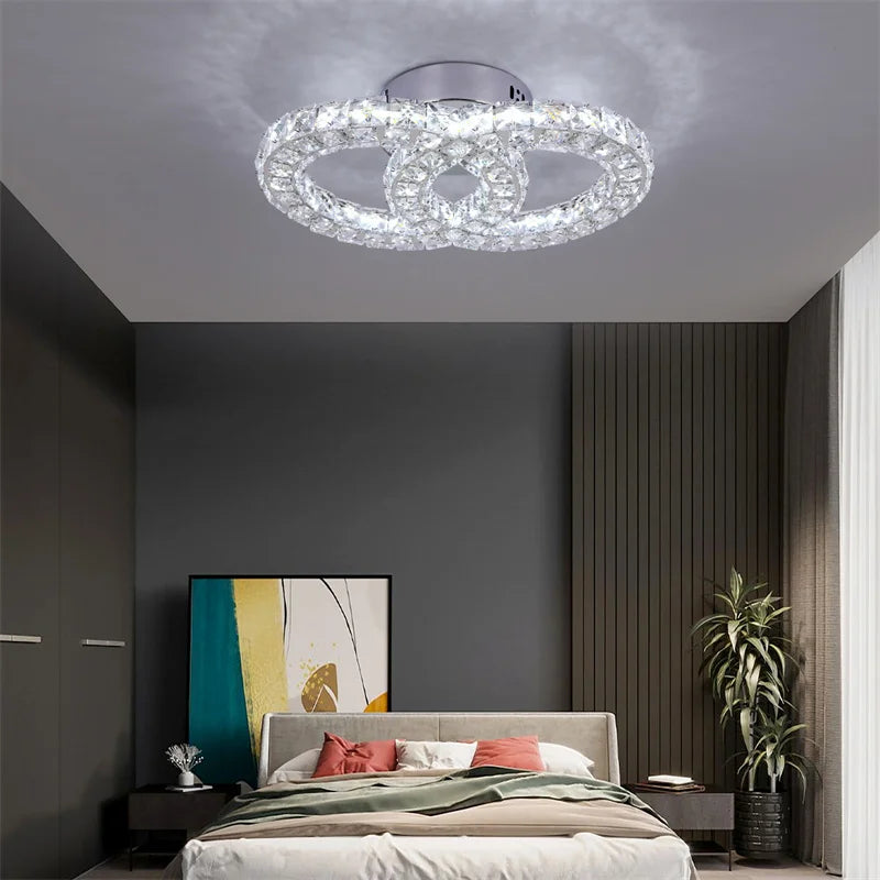 K9 Crystal Led Ceiling Light in bedroom