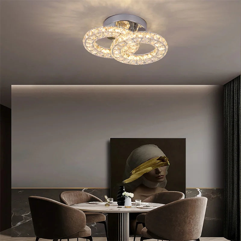 K9 Crystal Led Ceiling Light in dining room
