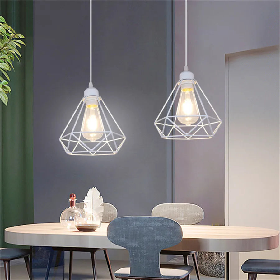 Industrial Wrought Iron Ball Pendant Light