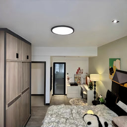 Minimalist White Round Flush Mount Light