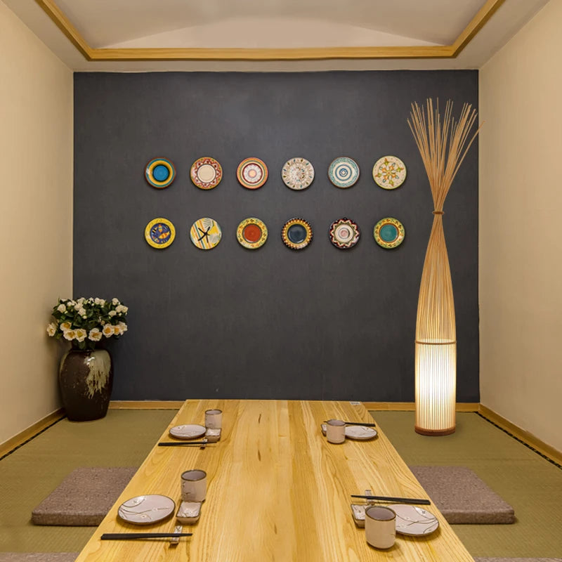 Japanese Bamboo Zen Fishing Floor Lamp