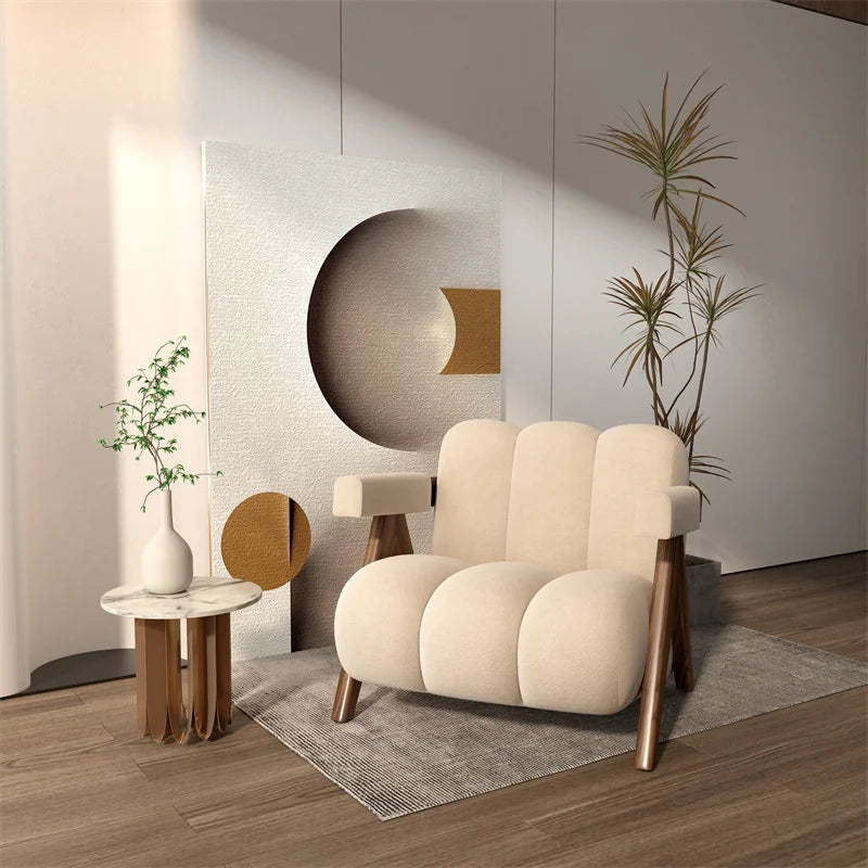 Nordic Wood Fabric Armchair