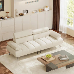 3-Seater Faux Leather Convertible Sofa Bed