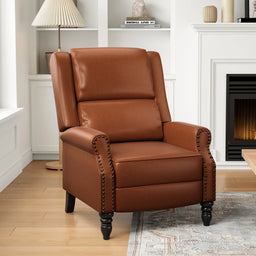 Modern Faux Leather Pushback Recliner Chair