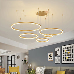 White Gold Ring LED Ceiling Chandelier