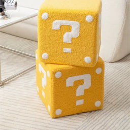 Wooden Dice Square Low Stool