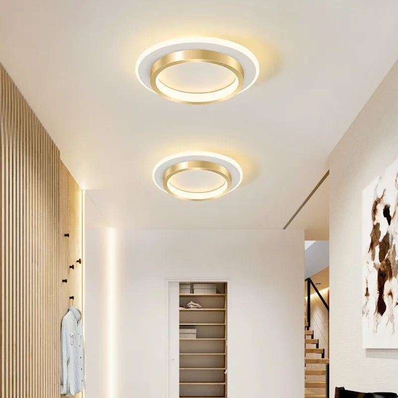 Luxury Gilded Metal LED Stair Ceiling Light