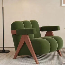 Nordic Wood Fabric Armchair