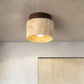 Japanese Stone and Wood Round LED Downlight