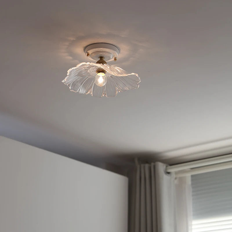 Ceramic Canopy Copper Glass Ceiling Light
