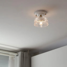 Ceramic Canopy Copper Glass Ceiling Light