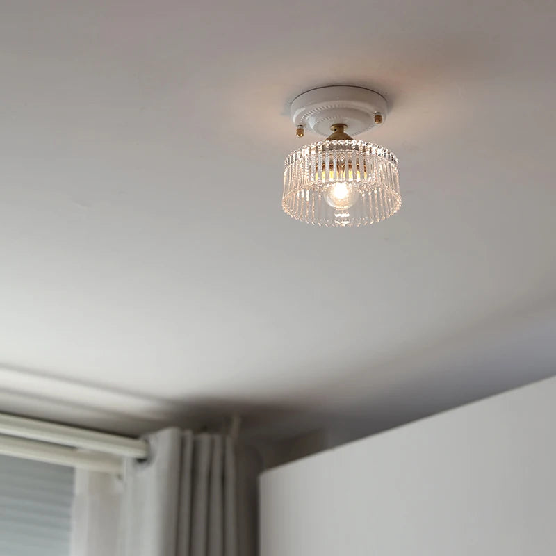Ceramic Canopy Copper Glass Ceiling Light