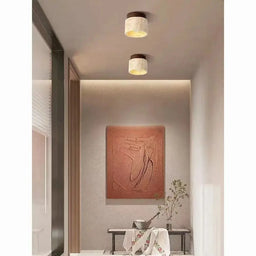 Yellow Travertine Wood Round LED Downlight