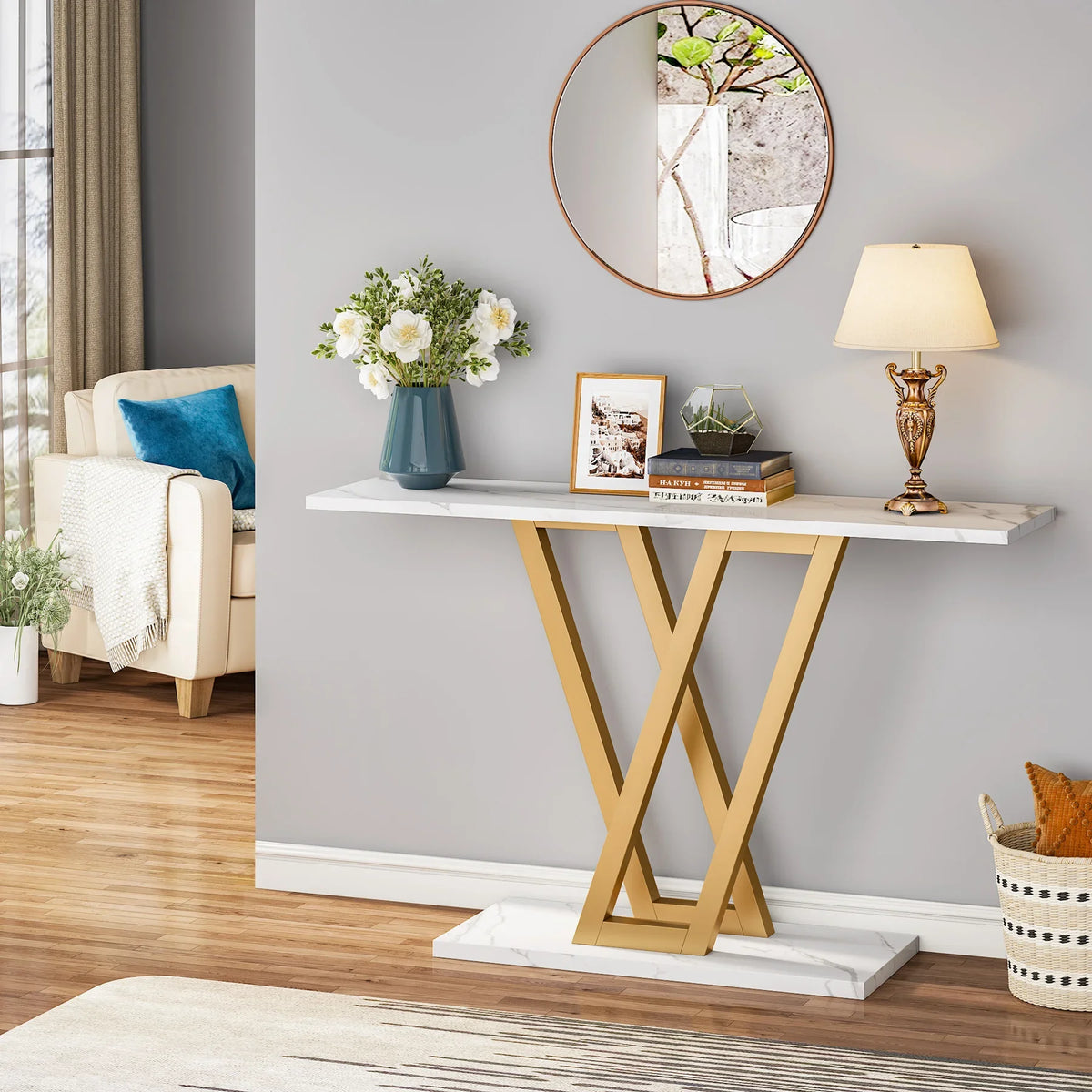 43 Inch Console Table Entryway Hallway Table