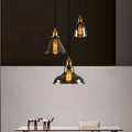 Vintage Amber Smoky Glass Pendant Light