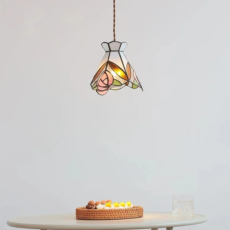 Tiffany Flower Stained Glass Pendant Light