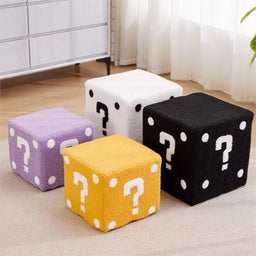 Wooden Dice Square Low Stool