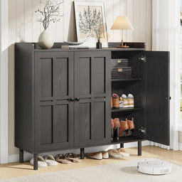 Farmhouse 3-Door Shoe Cabinet, 30 Pairs