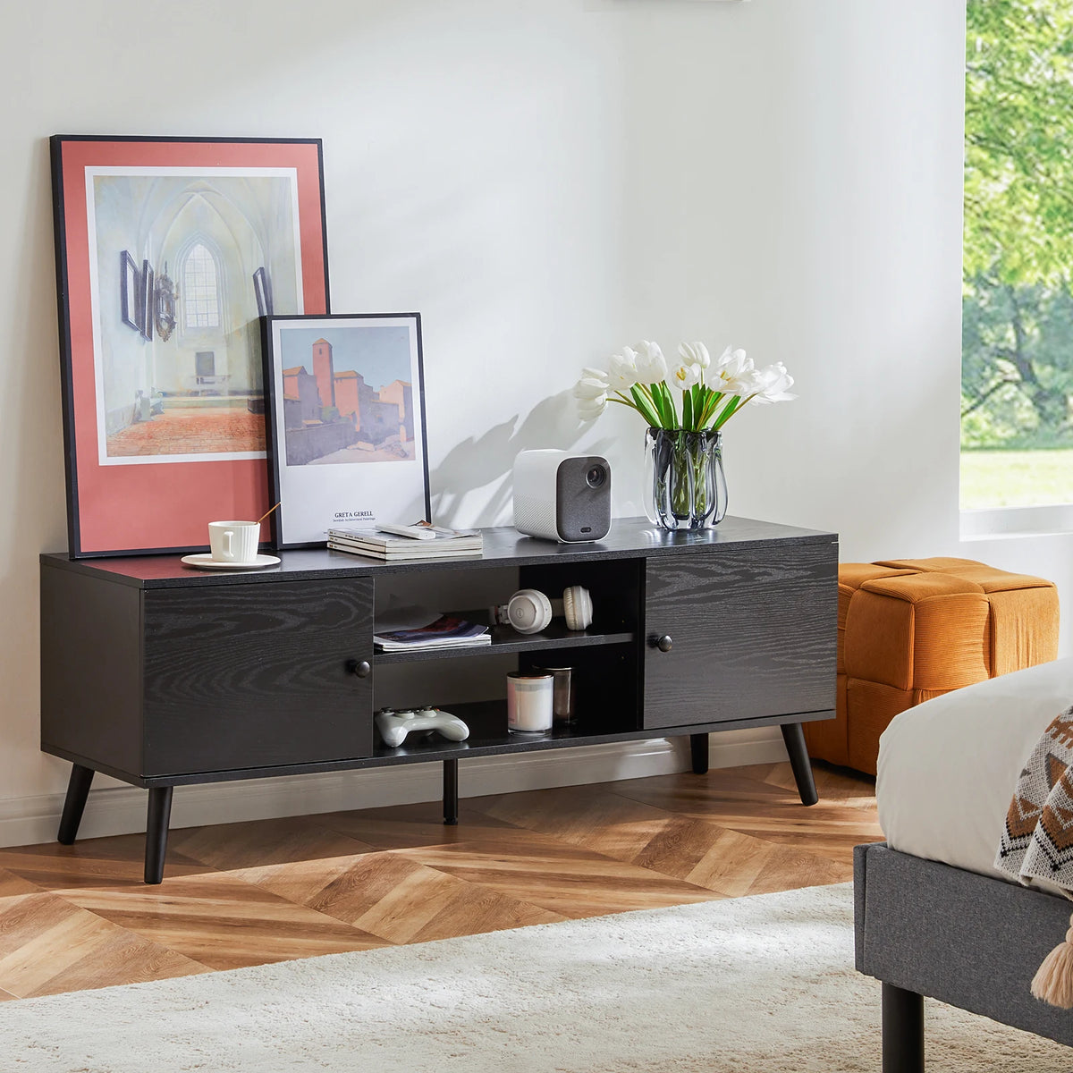 Wooden Fireplace TV Stand for 60-Inch TVs