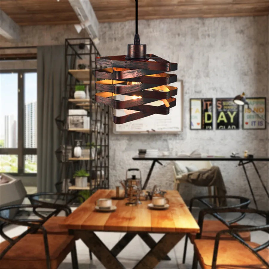 Rustic Gold Industrial Dome Pendant Light